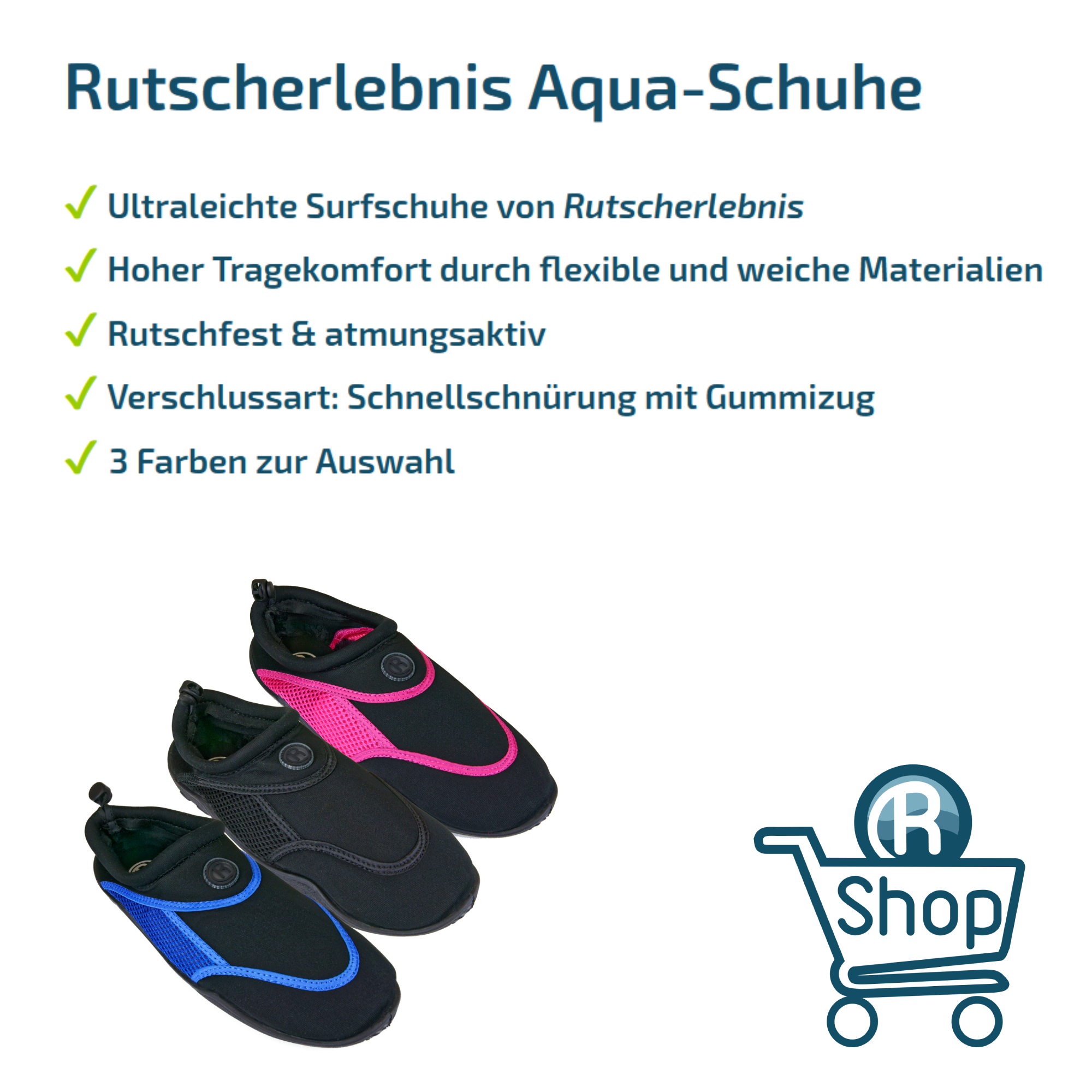 Rutscherlebnis Aqua-Schuhe 36 Black